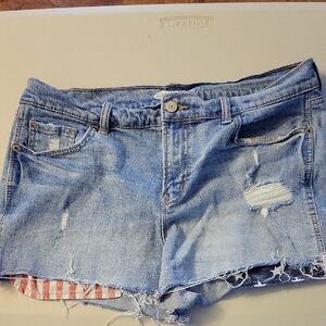 Old Navy Blue Jean Shorts Distressed Vintage Look